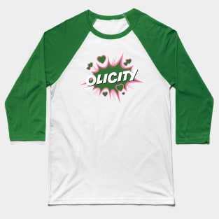 Olicity - Pink & Green Action Bubble Baseball T-Shirt
